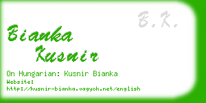 bianka kusnir business card